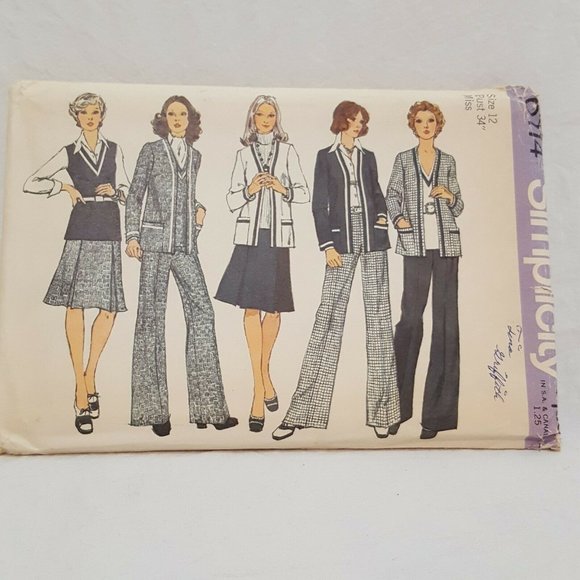 Jacket Top Skirt Pants Pattern Size  12 Miss 6114 - Picture 1 of 10